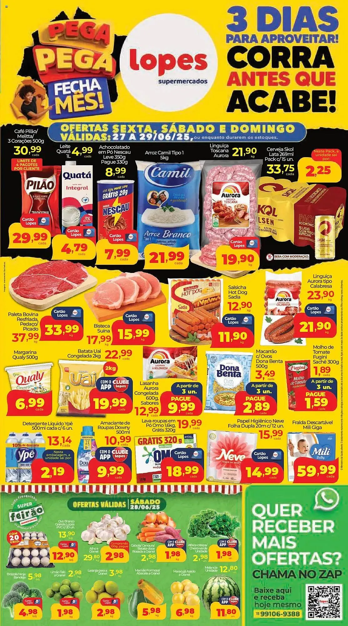 Encarte de Catálogo Lopes Supermercados 27 de junho até 30 de junho 2025 - Pagina 1