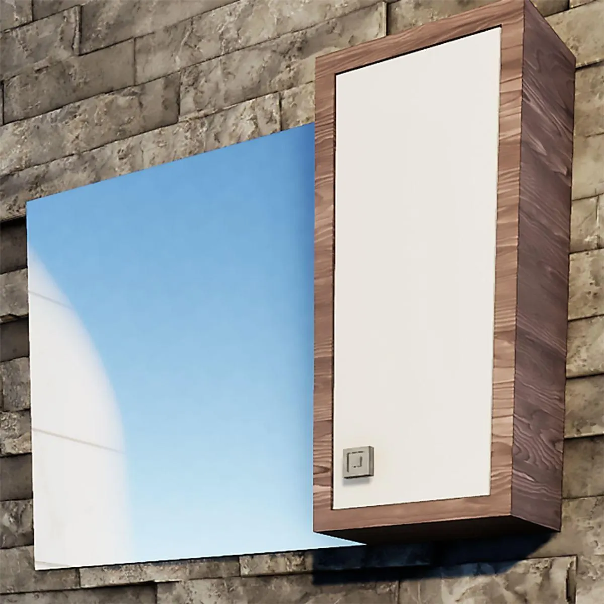 Espelheira de Banheiro Moscou 80cm Cartagena com Branco Sander