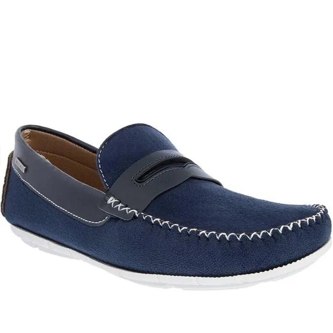 Mocassim Woche Recortes Camurça Marinho