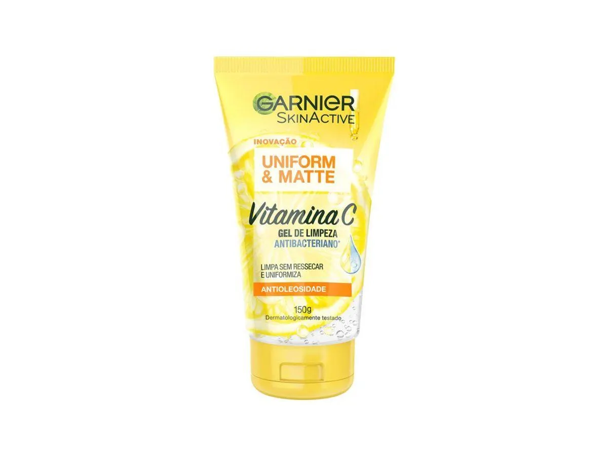 Gel de Limpeza Facial Antibacteriano Garnier Uniform & Matte Vitamina C 150ml