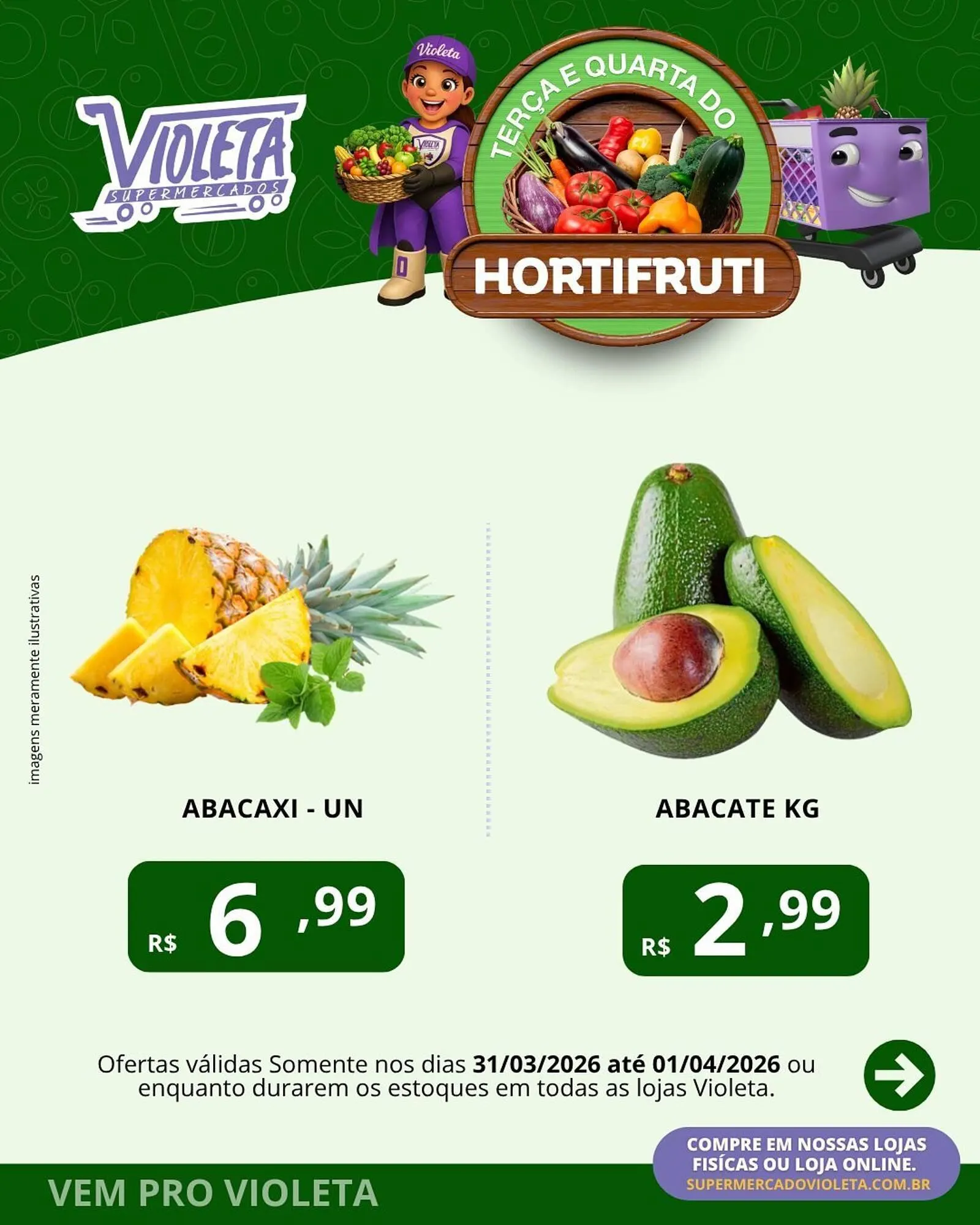 Encarte de Catálogo Violeta Supermercados 31 de março até 1 de abril 2026 - Pagina 1