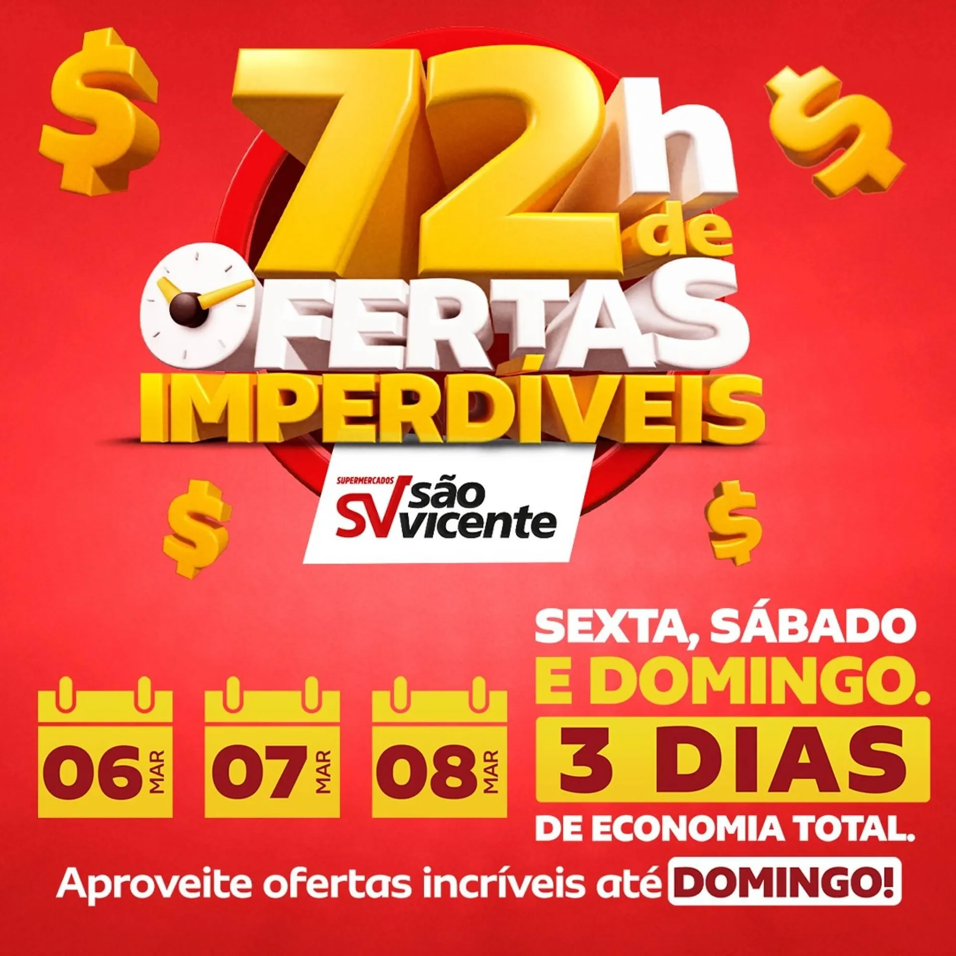 Encarte de Catálogo Supermercados São Vicente 6 de março até 8 de março 2026 - Pagina 1