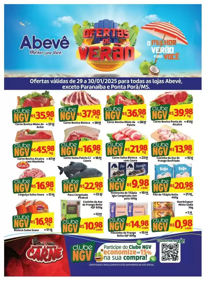 Encarte de Ofertas Abevê Supermercados 29 de janeiro até 30 de janeiro 2025 - Pagina 1