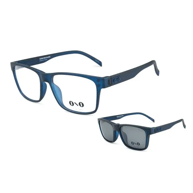 Óculos Clipon Ono, Meaípe, modelo ON0031CP, cor azul marinho, tamanho 56