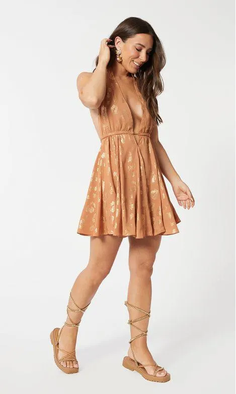 Vestido Frente Única Nesgas Onça Ouro - Terra