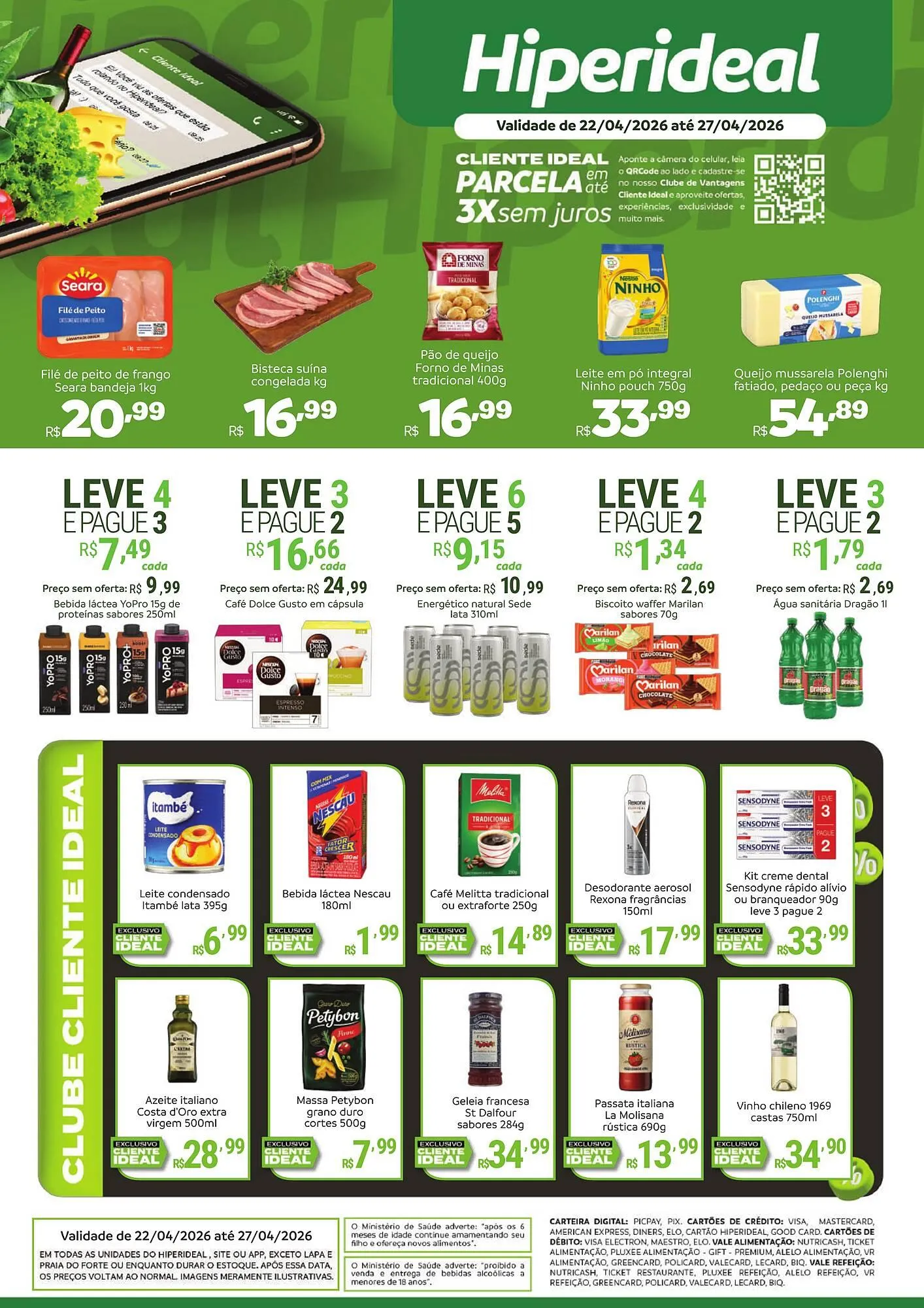 Encarte de Catálogo Hiperideal Supermercados 22 de abril até 27 de abril 2026 - Pagina 1
