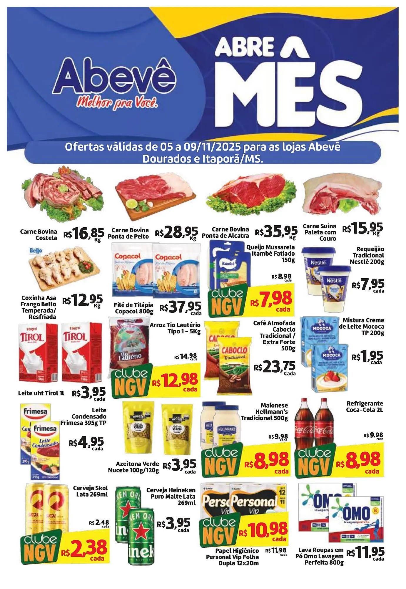 Encarte de Catálogo Abevê Supermercados 5 de novembro até 9 de novembro 2025 - Pagina 1