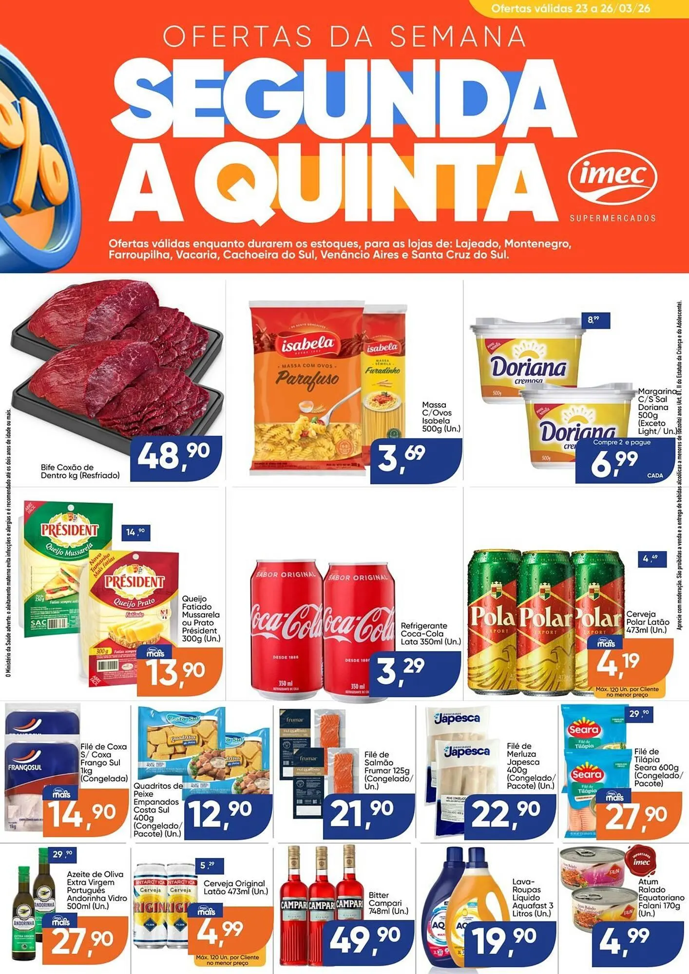 Encarte de Catálogo Imec Supermercados 23 de março até 26 de março 2026 - Pagina 1