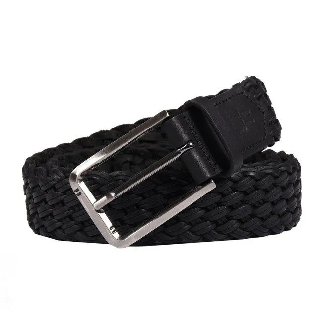 Cinto Masculino Preto Couro Tramado V22