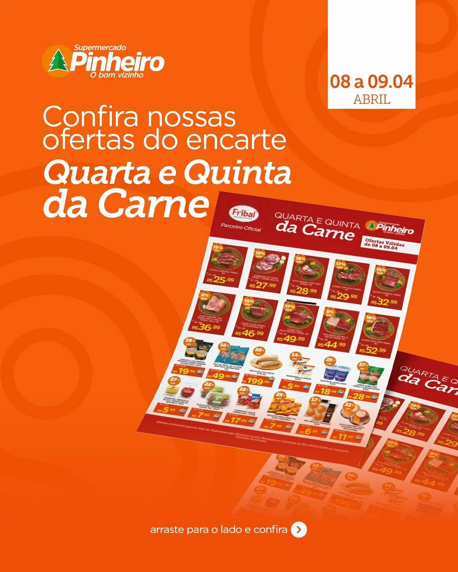 Encarte de Encarte Pinheiro Supermercado 8 de abril até 9 de abril 2026 - Pagina 1