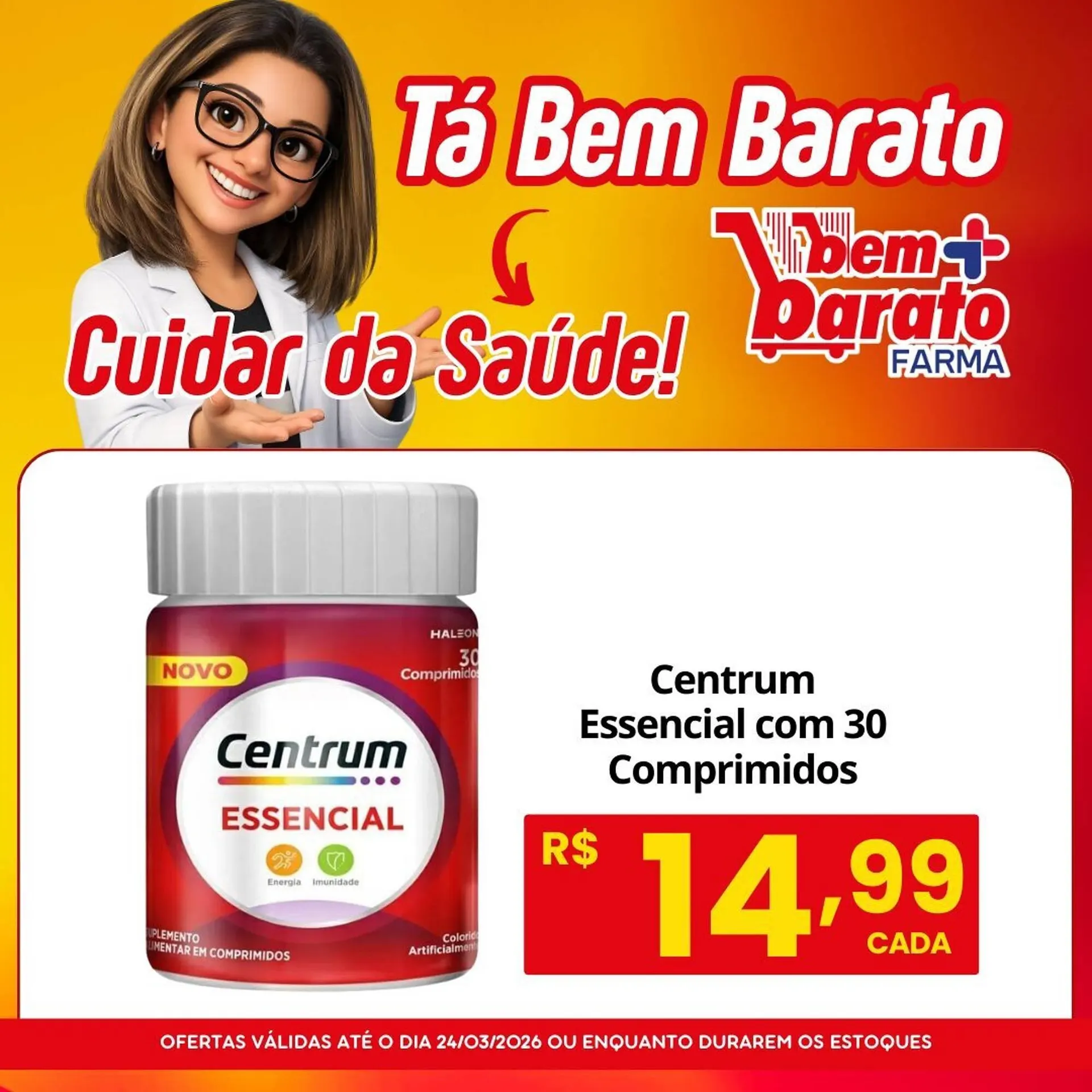 Encarte de Catálogo Supermercado Bem Barato 22 de março até 24 de março 2026 - Pagina 1