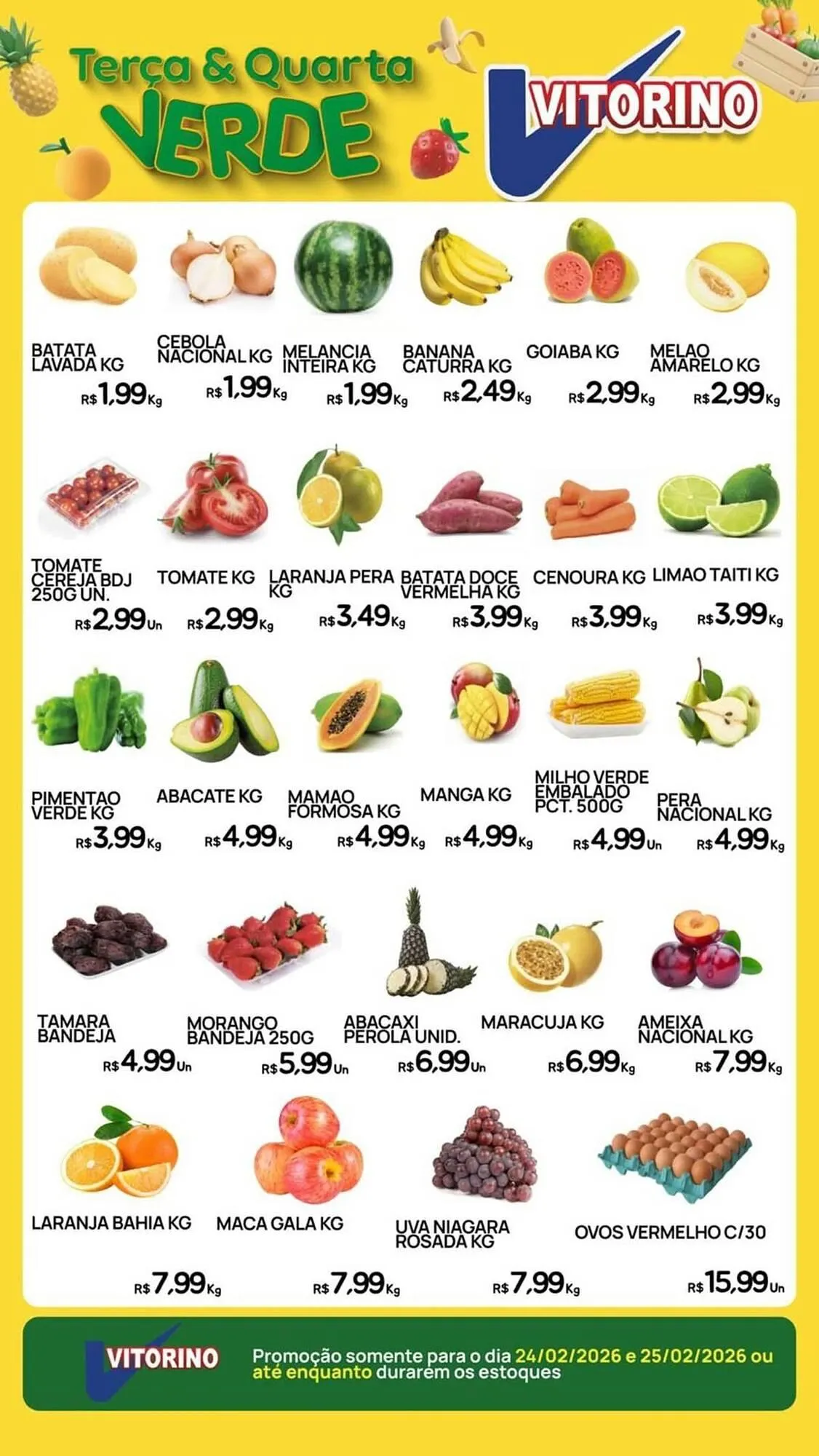 Encarte de Catálogo Supermercado Vitorino 24 de fevereiro até 25 de fevereiro 2026 - Pagina 1