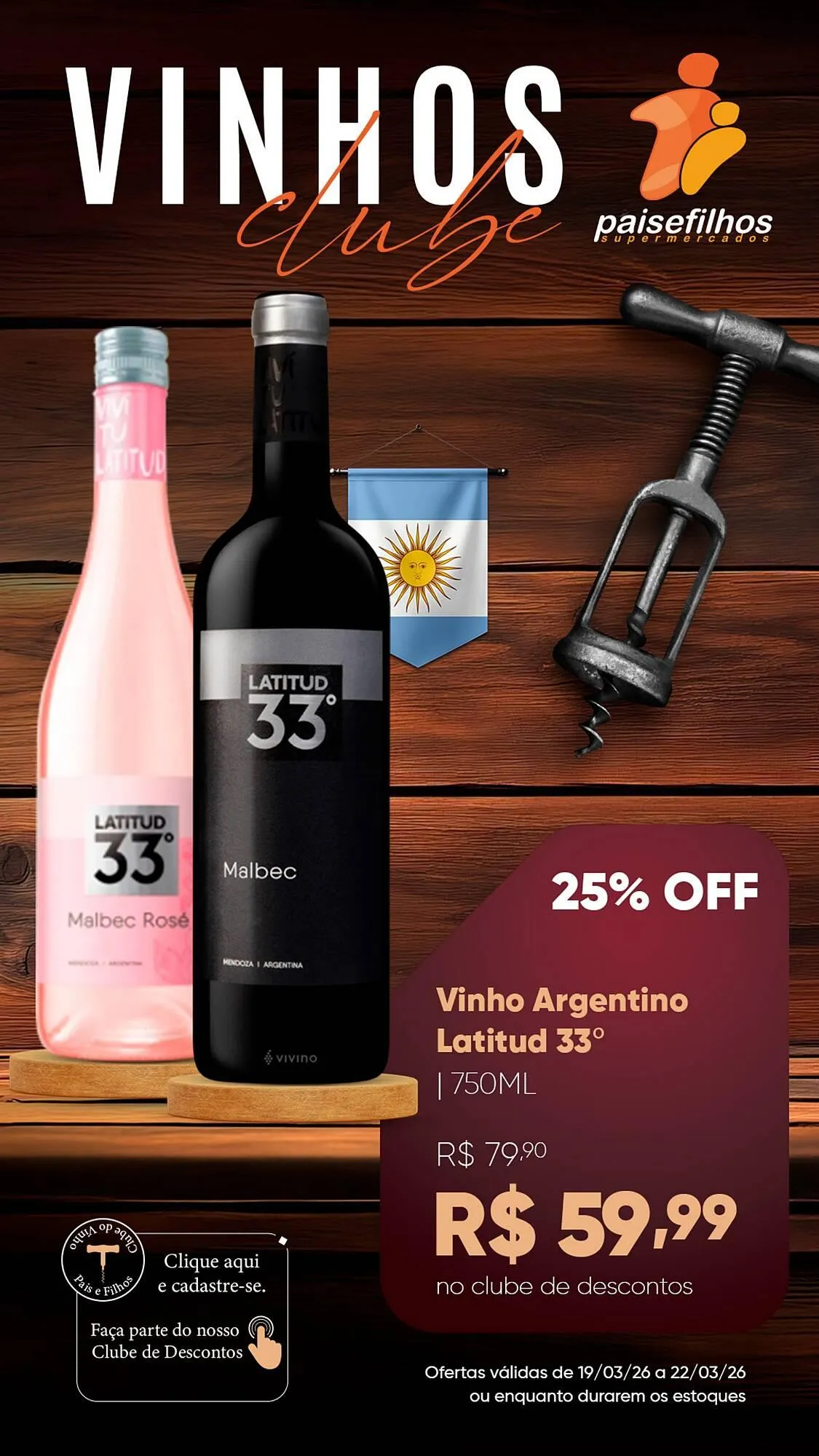 Encarte de Catálogo Pais e Filhos Supermercados 19 de março até 22 de março 2026 - Pagina 1