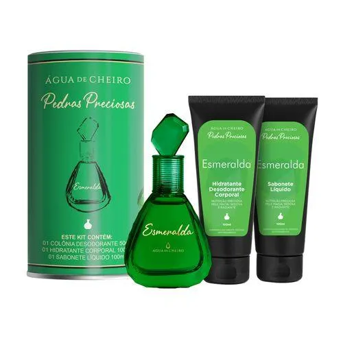 Kit Pedras Preciosas Esmeralda embalagem especial (3 produtos)