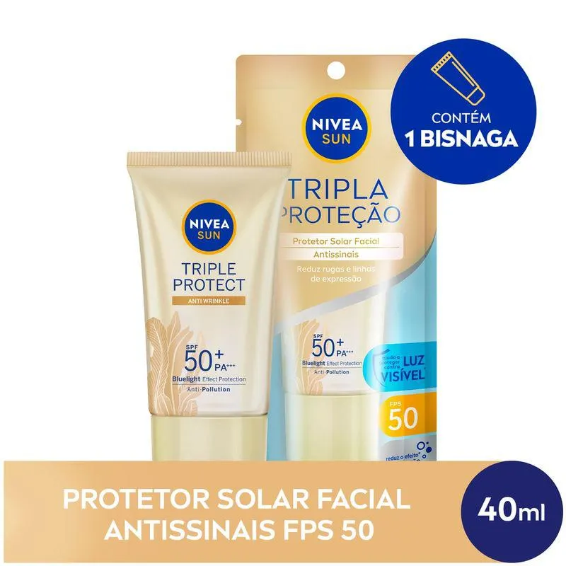 Protetor Solar Nivea Facial Antissinais Fps50 40ml