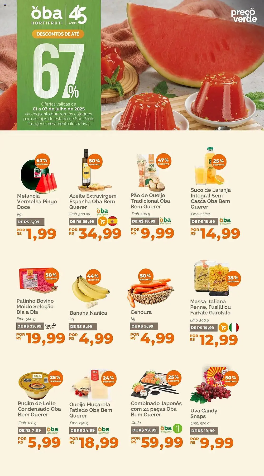 Encarte de Catálogo Oba Hortifruti 1 de julho até 3 de julho 2025 - Pagina 1