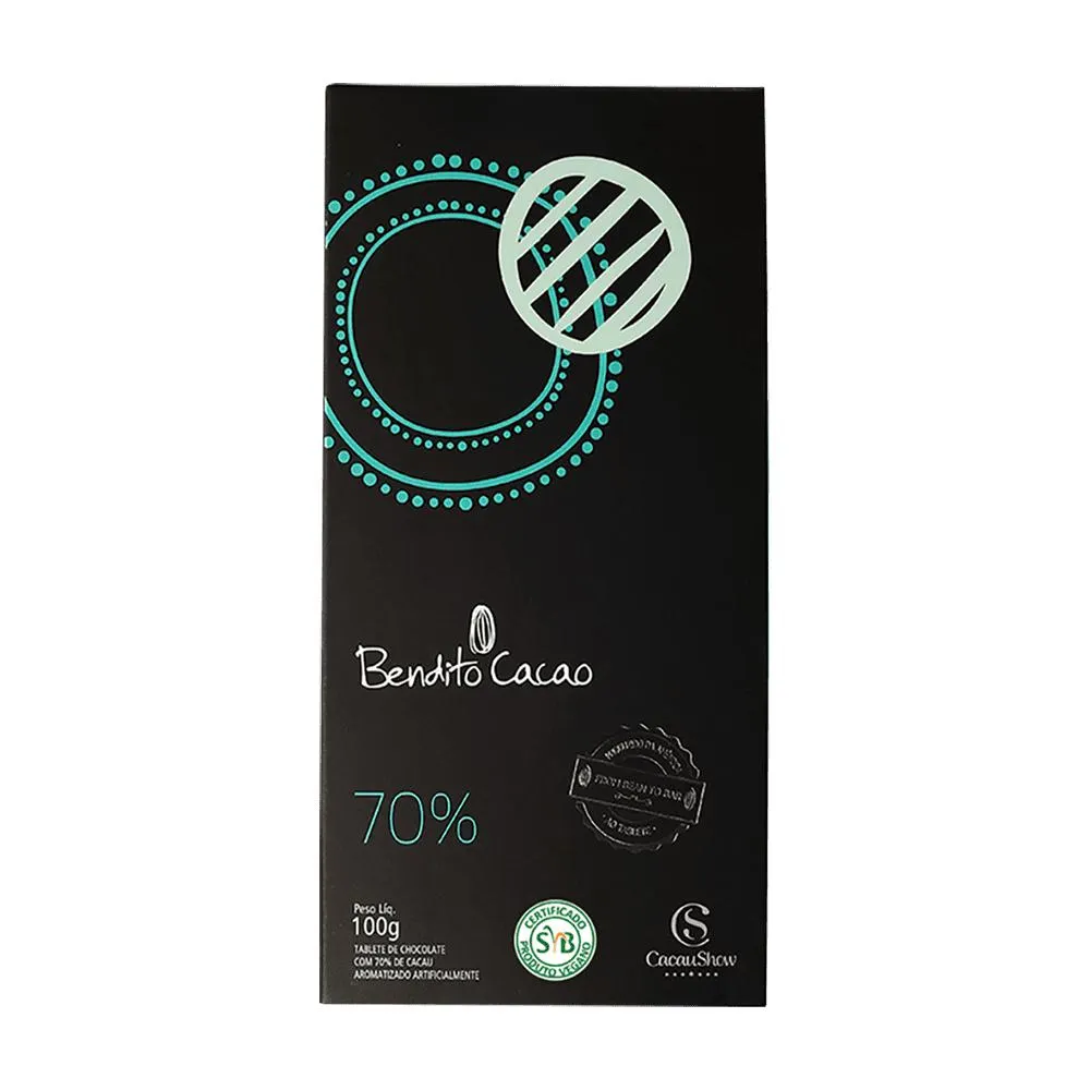 TABLETE BENDITO CACAO 70% CACAU 100G