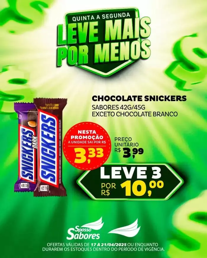 Encarte de Encarte Spasso Sabores 17 de abril até 21 de abril 2025 - Pagina 8
