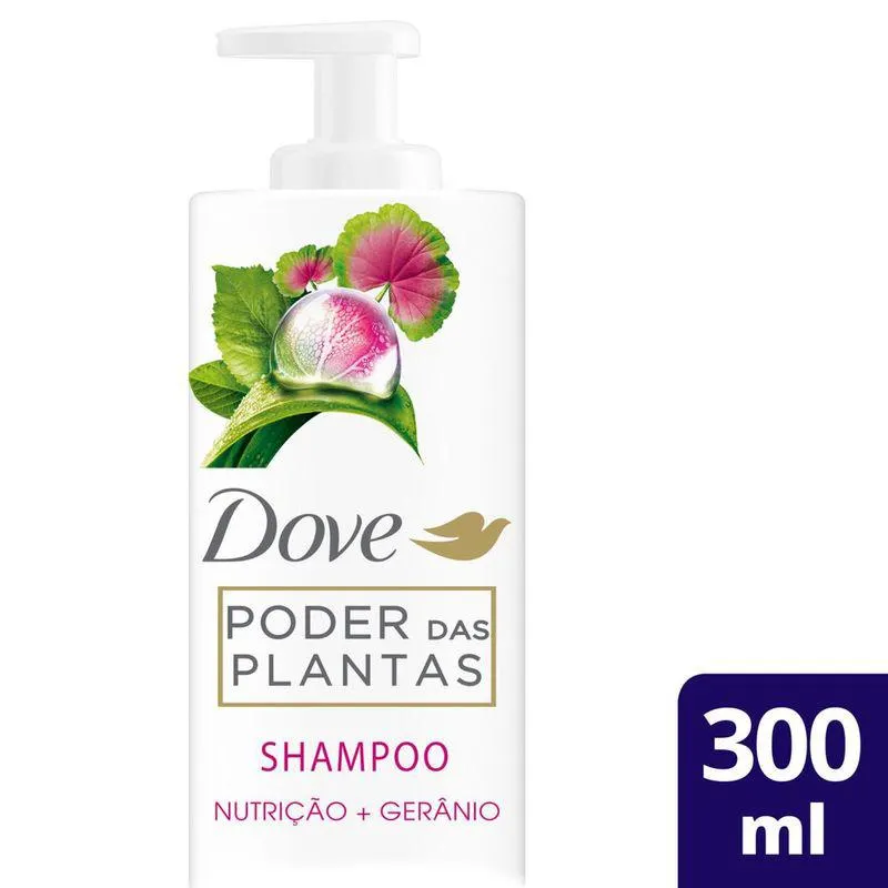 Shampoo Dove Poder Das Plantas Nutrição+gerânio 300ml