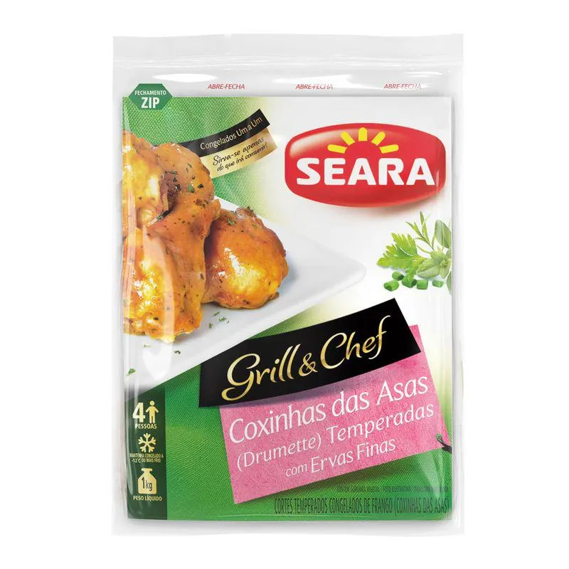 Coxinha da Asa de Frango Seara 1kg Gril Chef Temperada