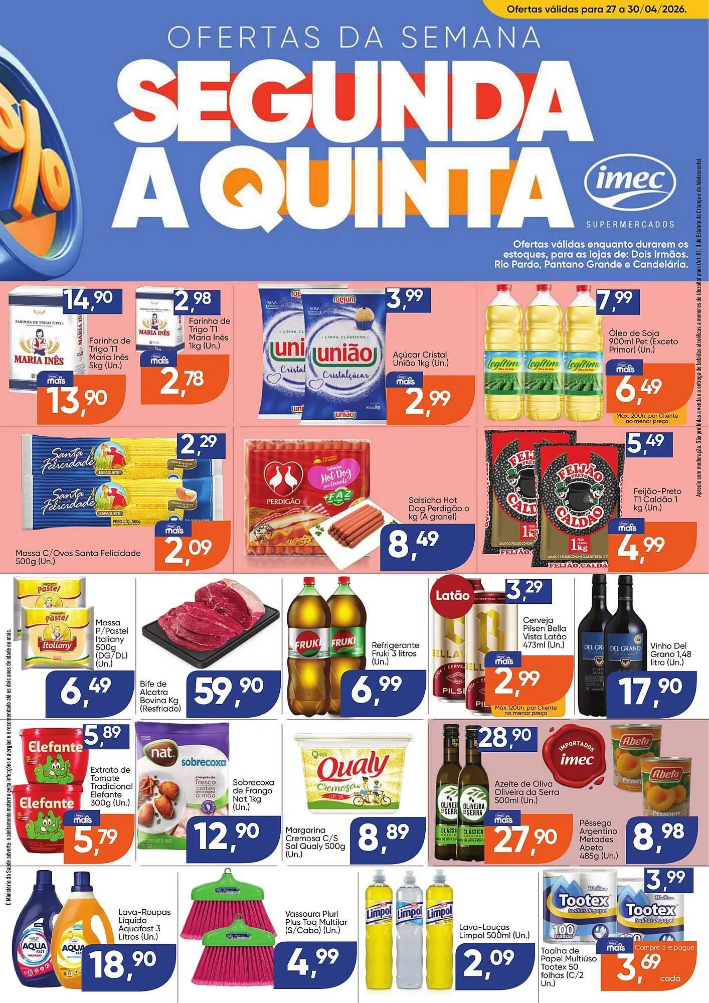 Encarte de Catálogo Imec Supermercados 27 de abril até 30 de abril 2026 - Pagina 1
