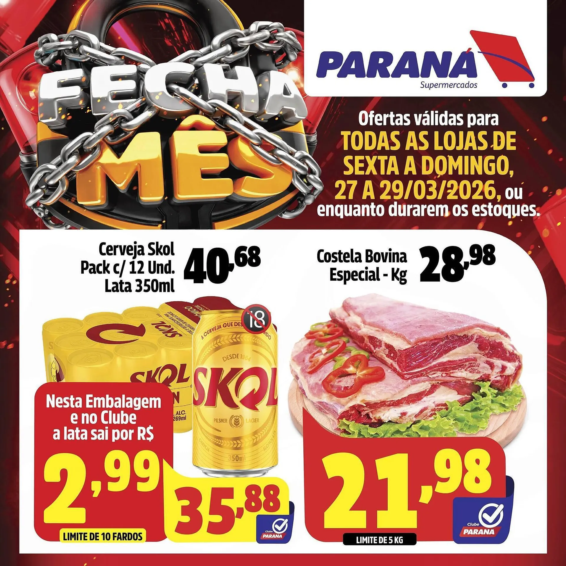 Encarte de Folheto Supermercado Paraná 27 de março até 29 de março 2026 - Pagina 1