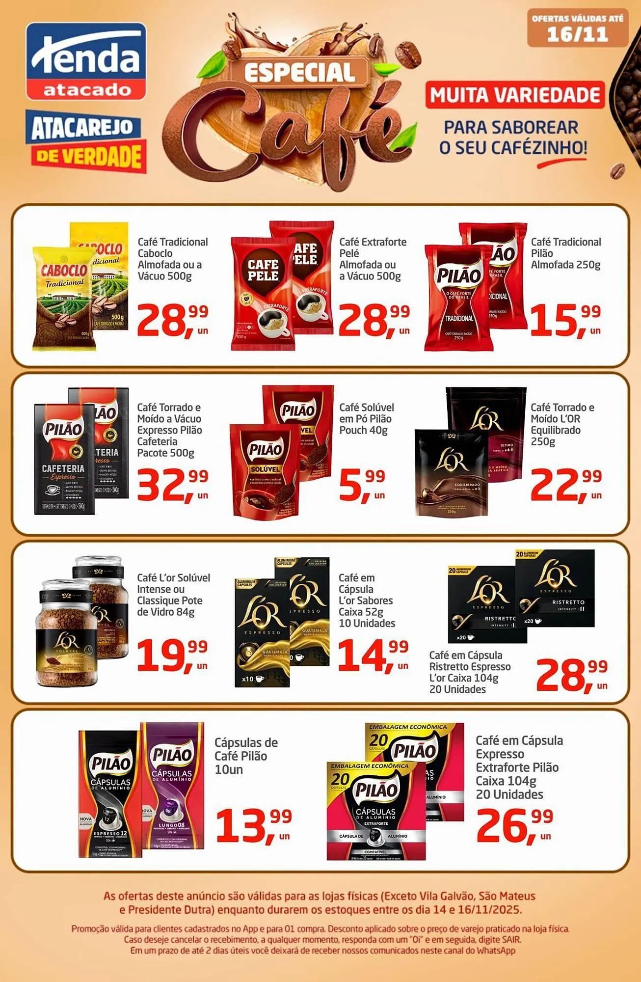 Encarte de Folheto Tenda Atacado 14 de novembro até 16 de novembro 2025 - Pagina 1