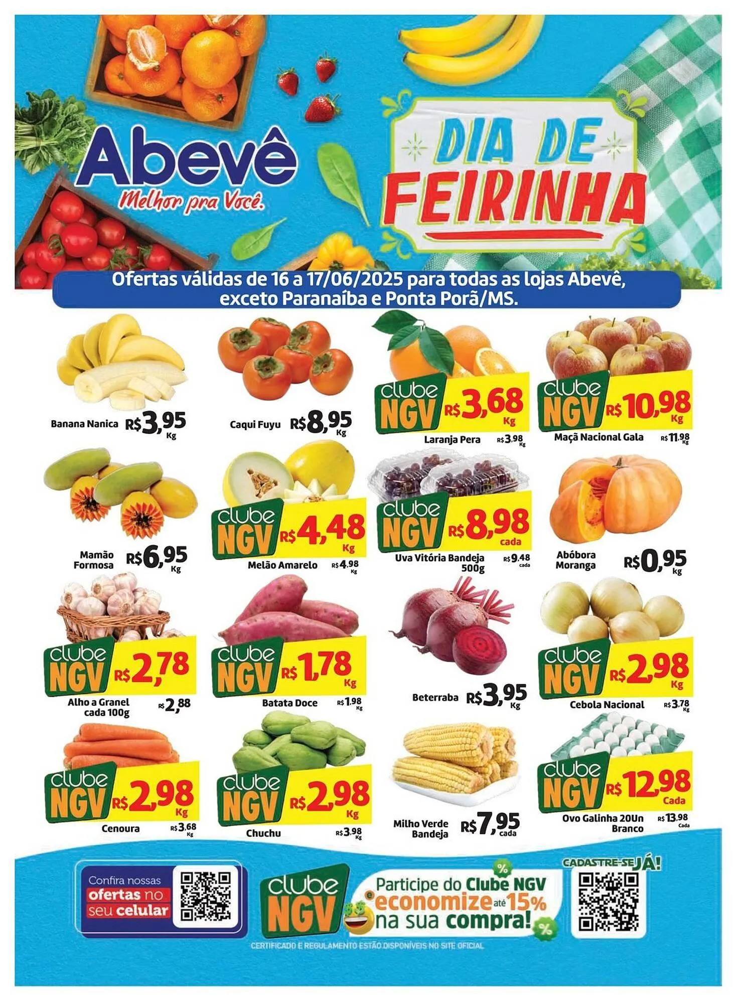 Encarte de Catálogo Abevê Supermercados 16 de junho até 17 de junho 2025 - Pagina 1