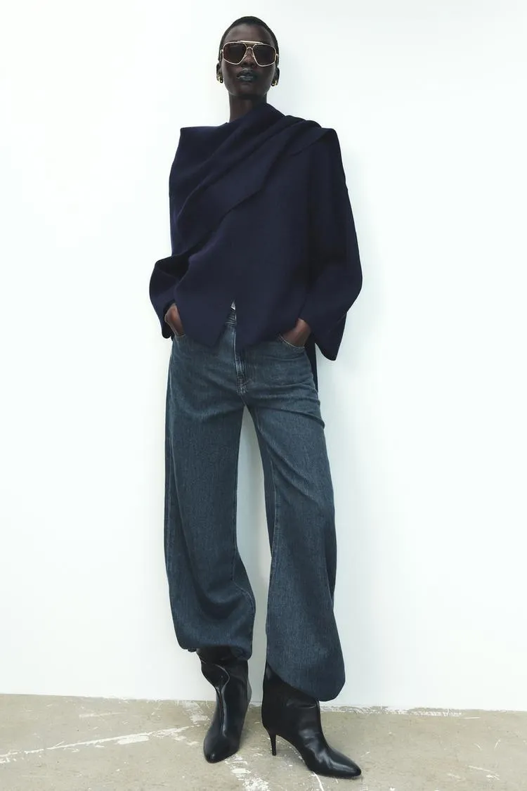 ABRIGO PUNTO BUFANDA