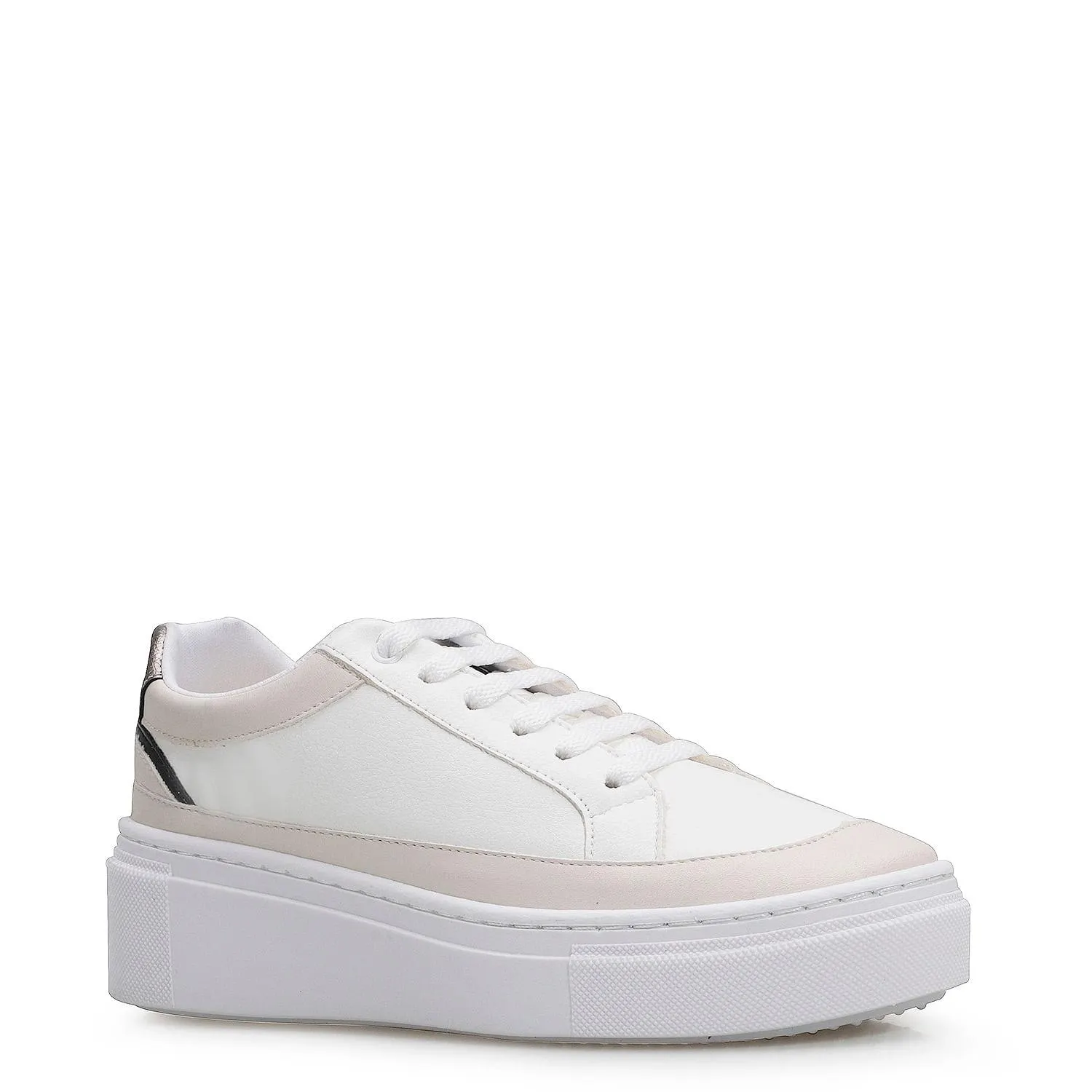 Tênis Flatform Alt Branco/Off White/Prata