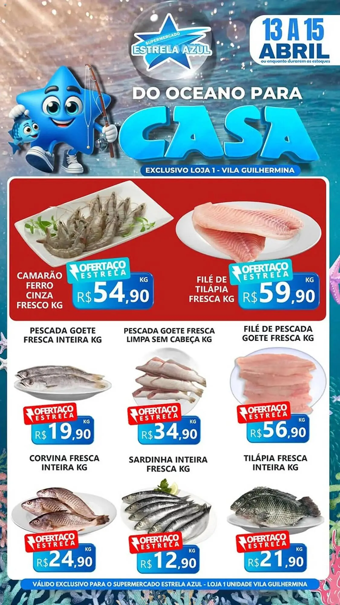 Encarte de Folheto Supermercado Estrela Azul 13 de abril até 16 de abril 2026 - Pagina 1