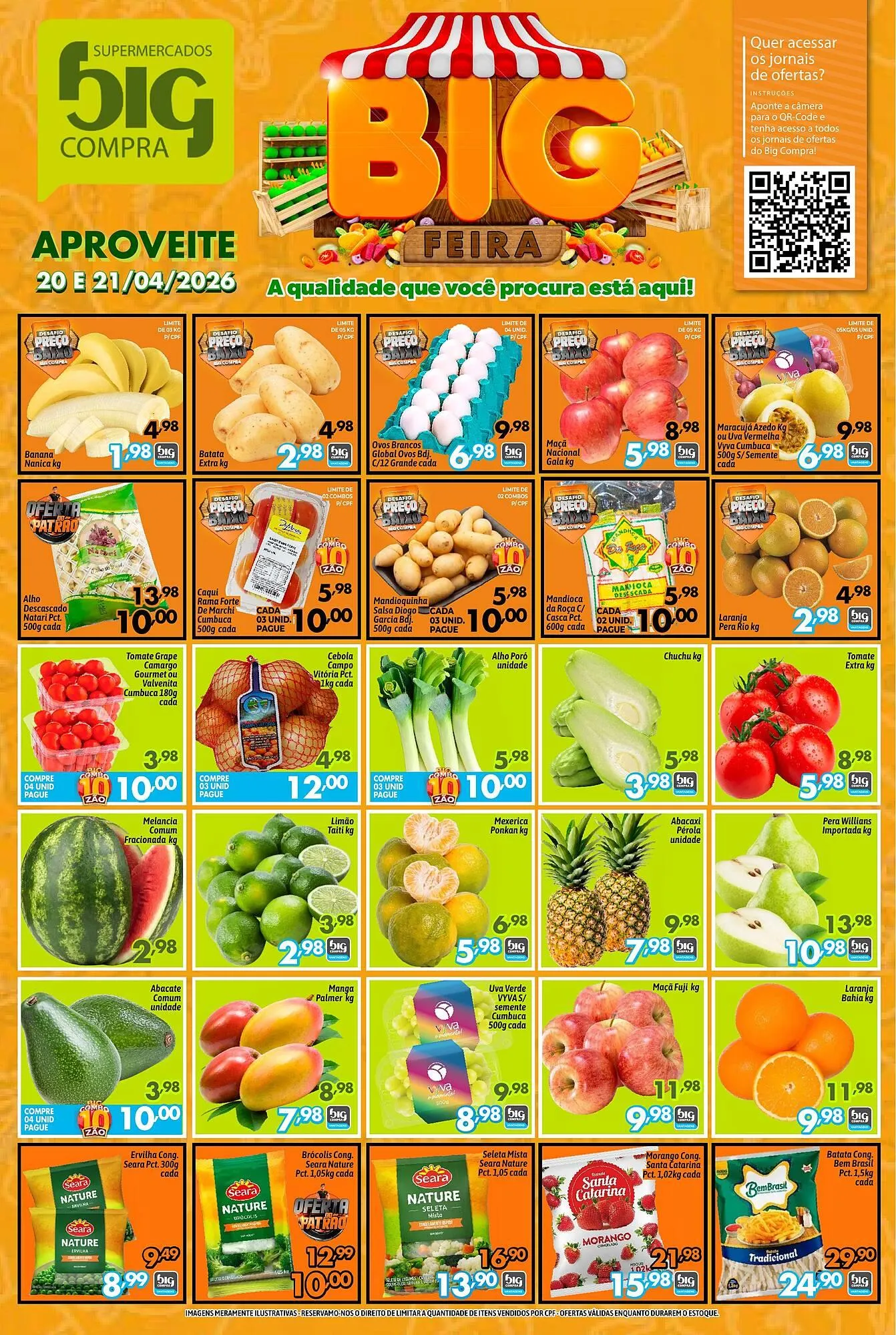 Encarte de Catálogo Supermercados Big Compra 20 de abril até 21 de abril 2026 - Pagina 1