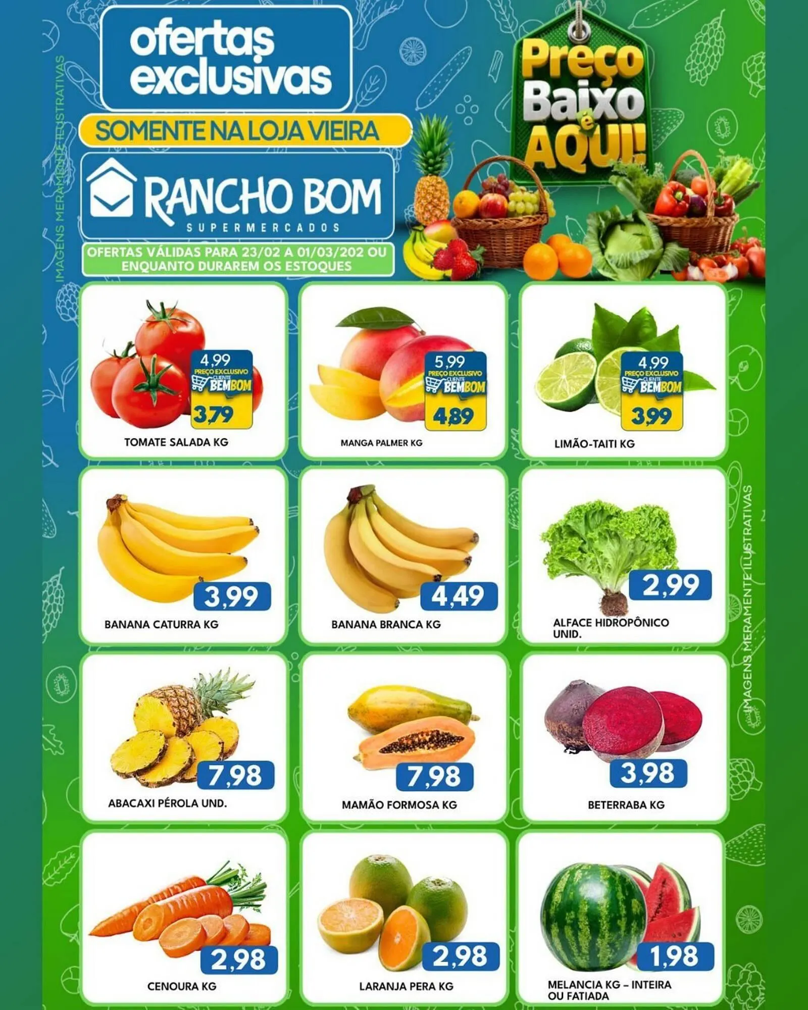 Encarte de Catálogo Rancho Bom Supermercados 23 de fevereiro até 1 de março 2026 - Pagina 1