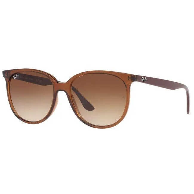 Óculos de sol Ray Ban, modelo RB4378L, cor Marrom Escuro Translúcido, tamanho 54