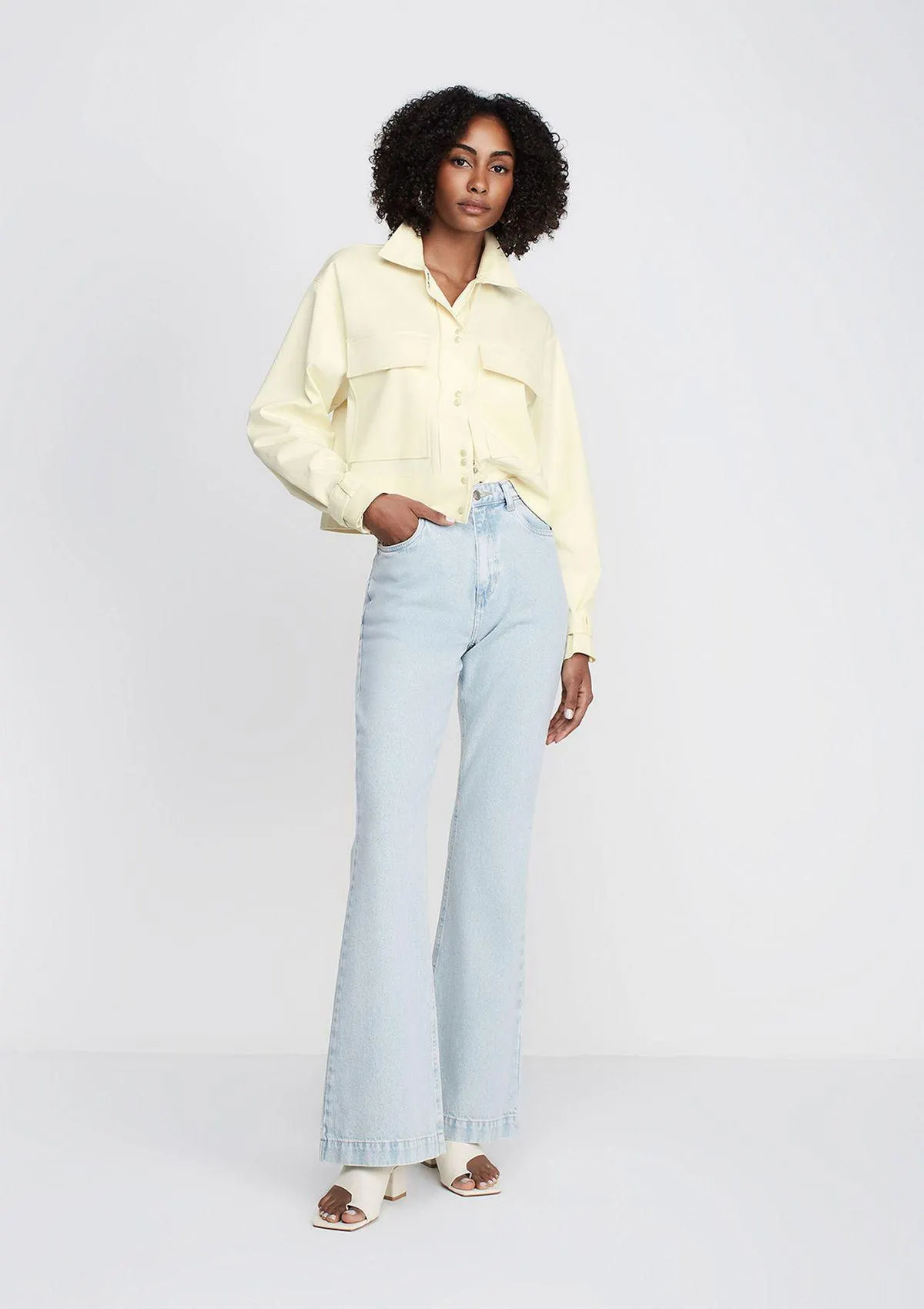 Calça Jeans Flare Cintura Alta - Azul