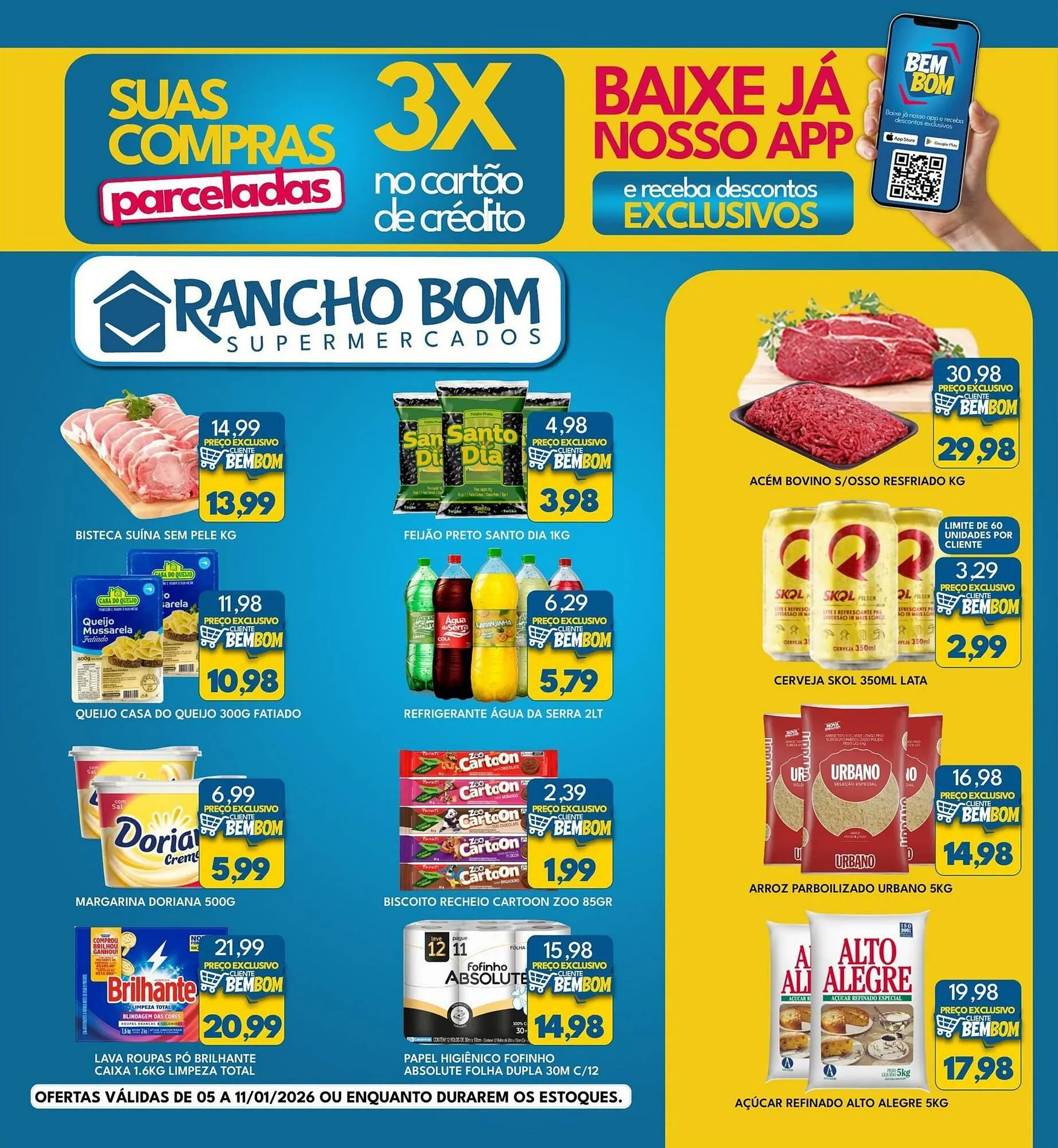 Encarte de Catálogo Rancho Bom Supermercados 7 de janeiro até 11 de janeiro 2026 - Pagina 1
