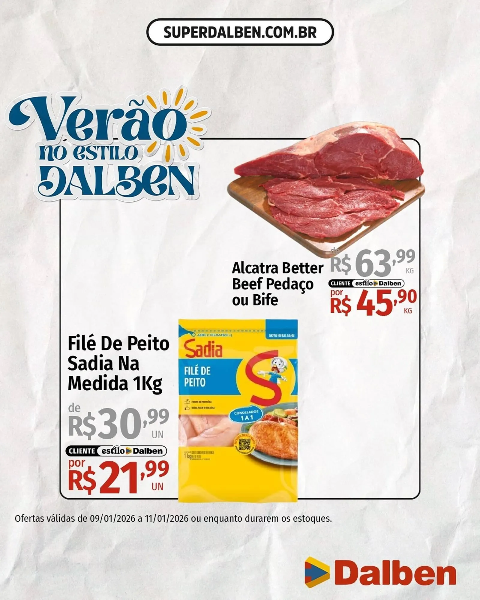 Encarte de Catálogo Supermercado Dalben 9 de janeiro até 11 de janeiro 2026 - Pagina 1