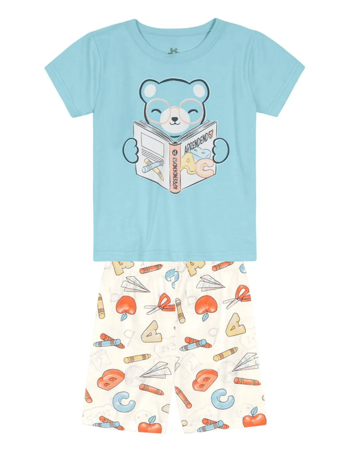 Pijama unissex brilha no escuro infantil Brandili