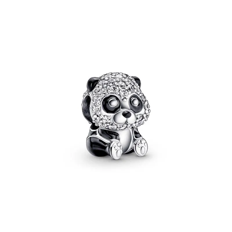 Charm Prata Panda Brilhante