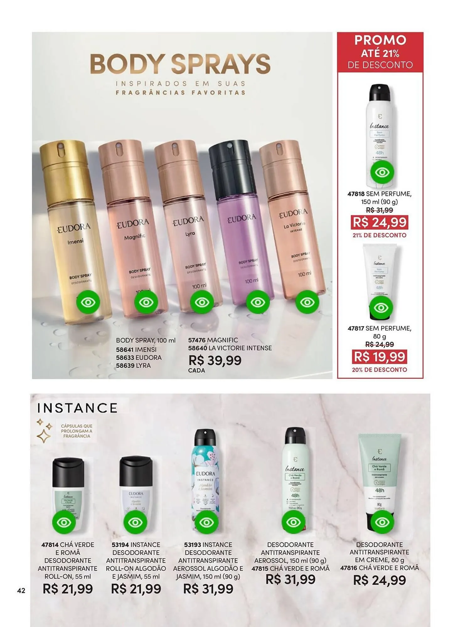 Encarte de Catálogo Eudora 23 de abril até 30 de junho 2025 - Pagina 48