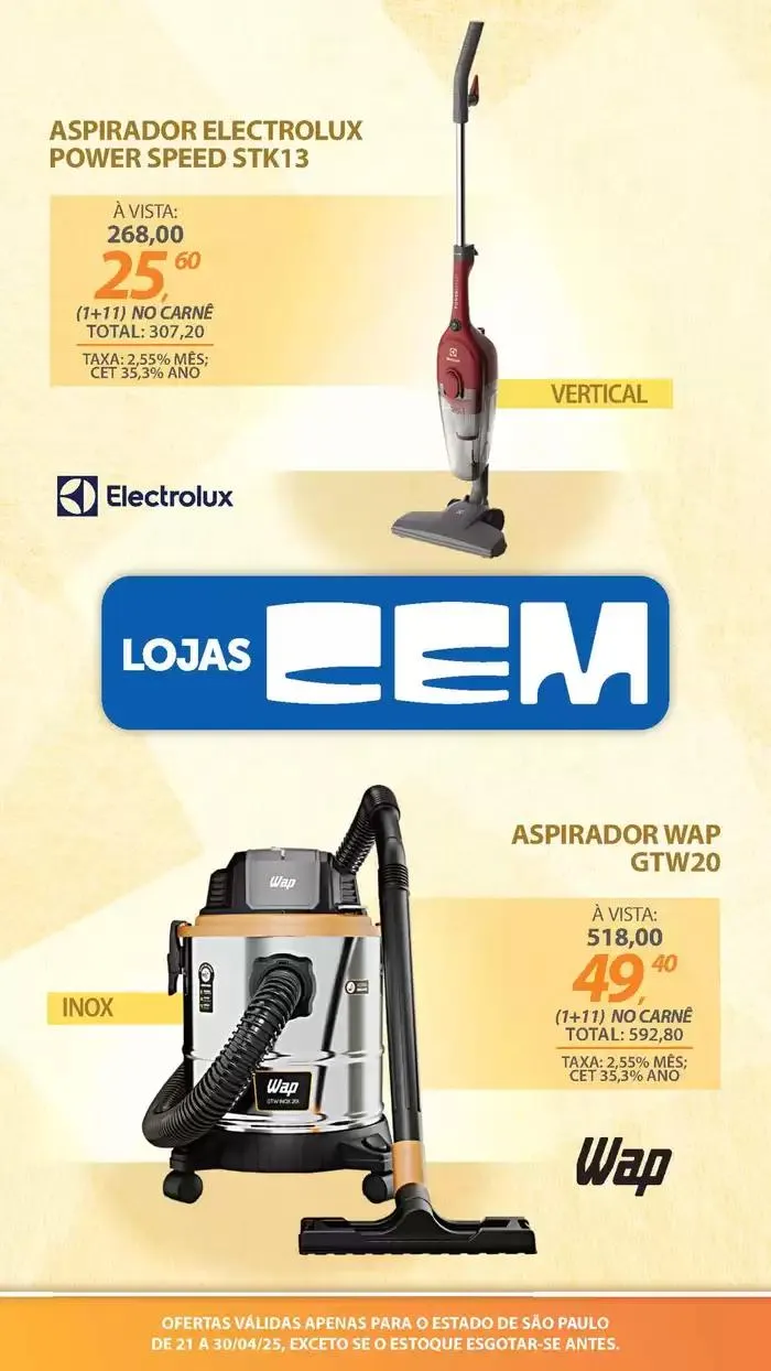 Encarte de Encarte Lojas Cem 18 de abril até 30 de abril 2025 - Pagina 120