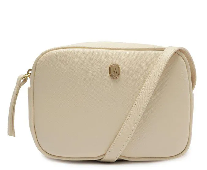 Bolsa Tiracolo Branca Pequena Cápsula Dourada