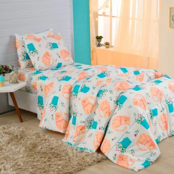 Cobre Leito Colcha Solteiro Cat Spring Vestcasa