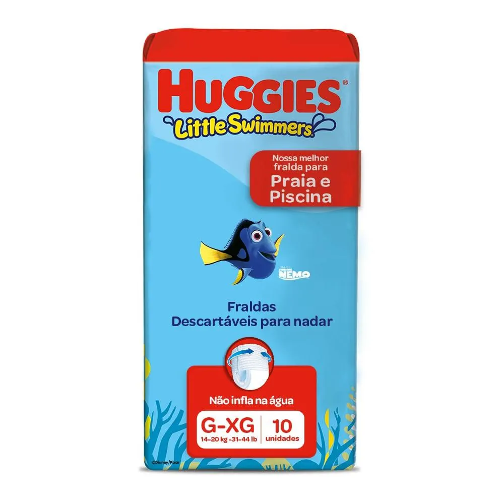 Fralda Huggies Praia e Piscina Little Swimmers G/XG – 10 Unidades