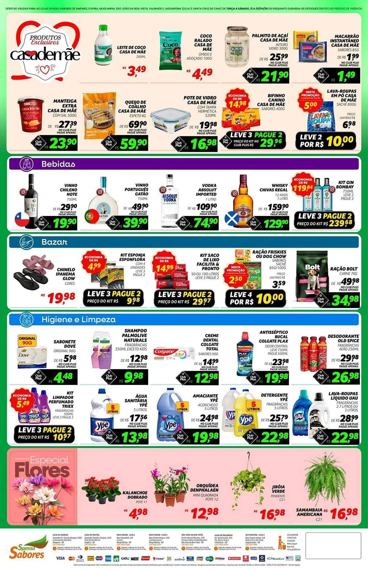 Encarte de Folheto Spasso Sabores 21 de abril até 25 de abril 2026 - Pagina 1