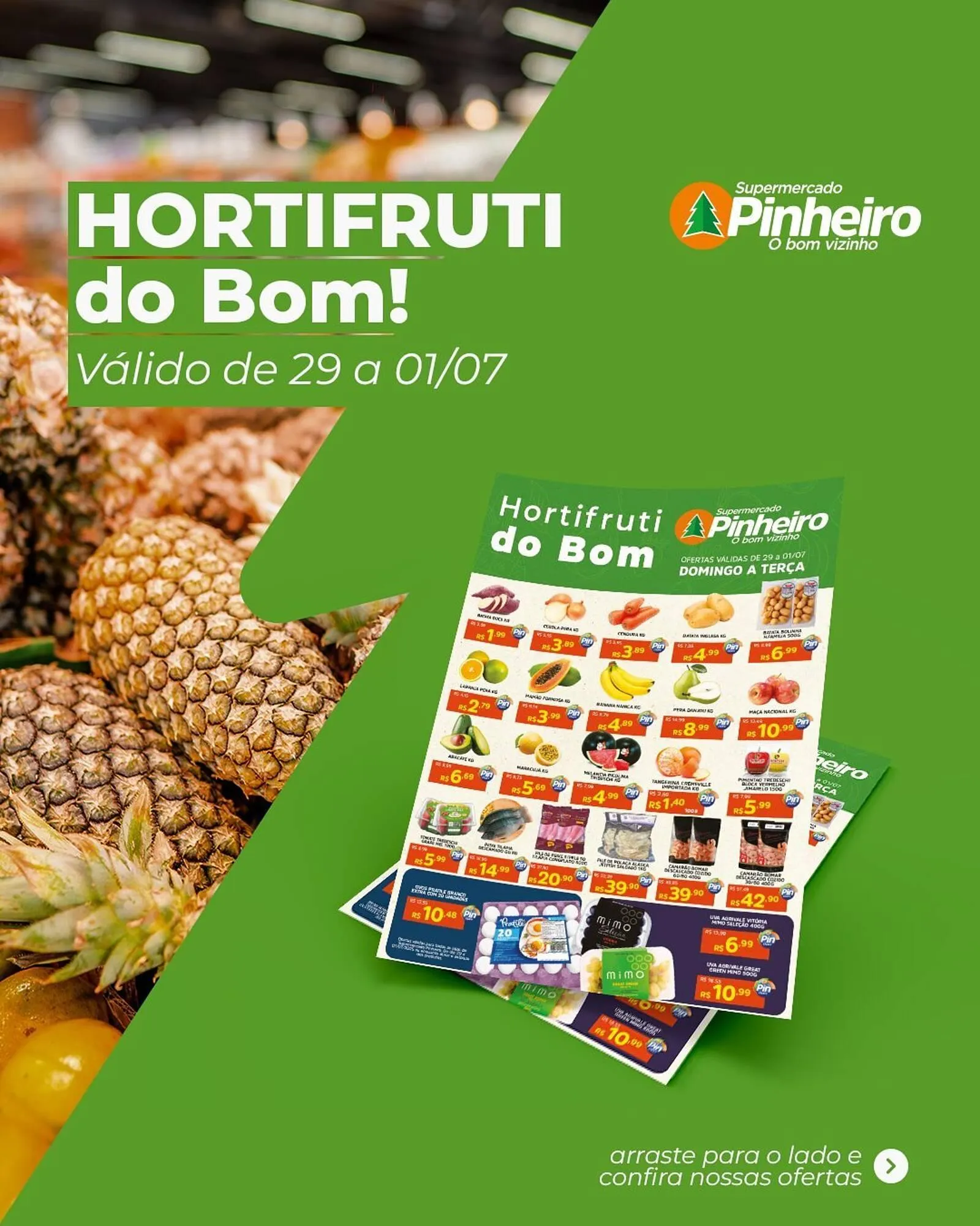 Encarte de Catálogo Pinheiro Supermercado 29 de junho até 1 de julho 2025 - Pagina 1