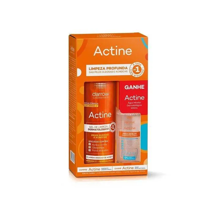 Kit Gel de Limpeza 400g + Água Micelar Actine 100ml