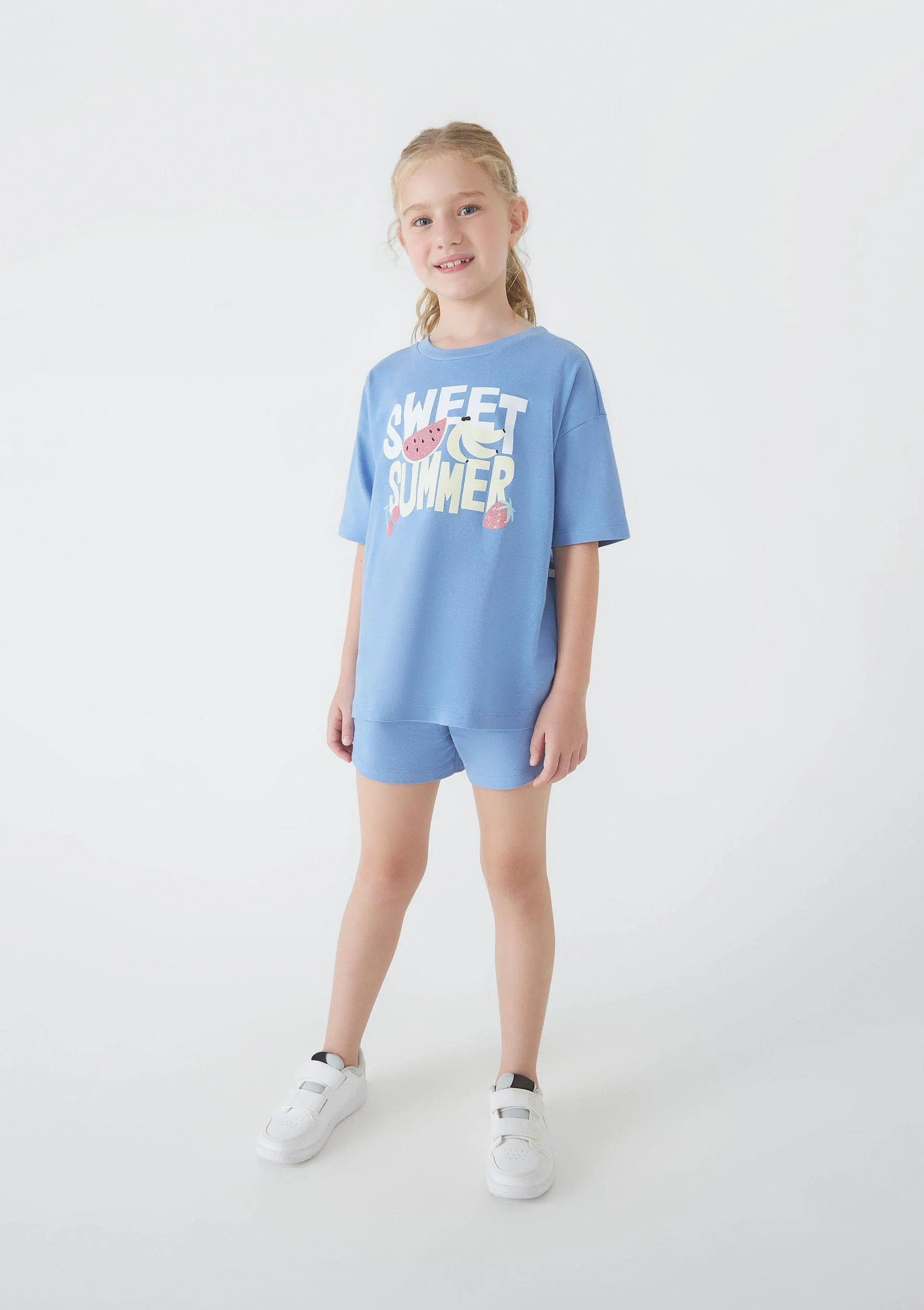 Blusa Infantil Menina Com Estampa - Azul