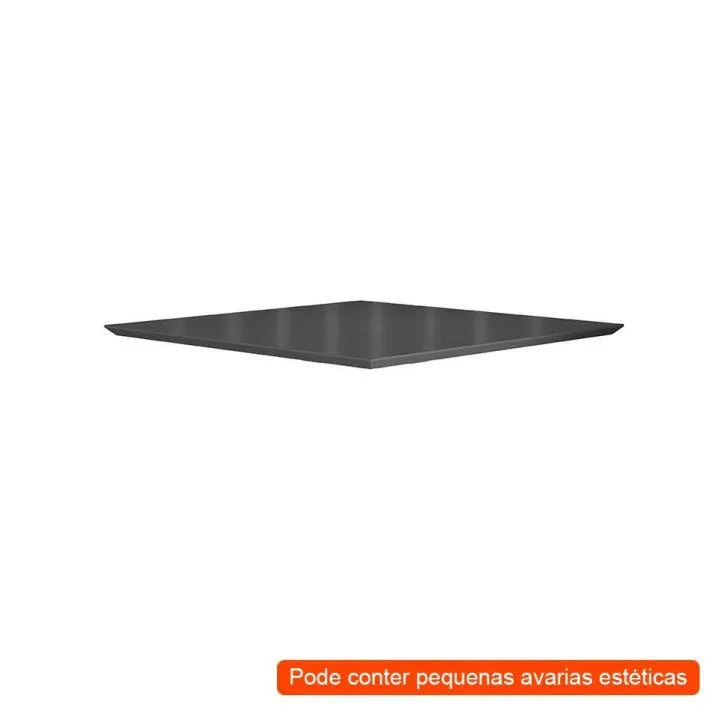 [OUTLET] Tampo com Vidro para Mesa de Jantar Retangular Helen Preto 90 cm