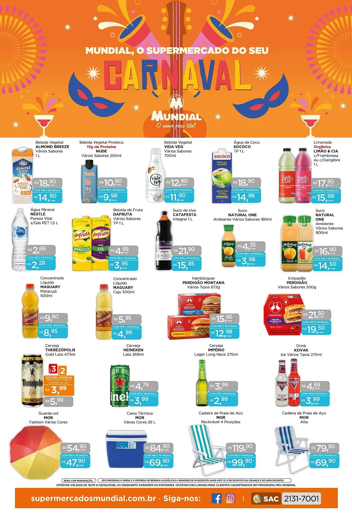 Encarte de Encarte Supermercados Mundial 16 de janeiro até 3 de fevereiro 2026 - Pagina 1